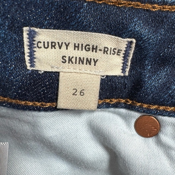 Madewell Jeans Womens 26 Blue Curvy Skinny High Rise Dark Wash Stretch - Picture 4 of 13